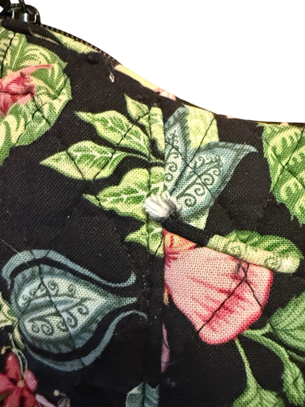 Vera Bradley Botanica Bag & Wallet Set Black Green Floral Quilted USA Retired - Picture 16 of 16